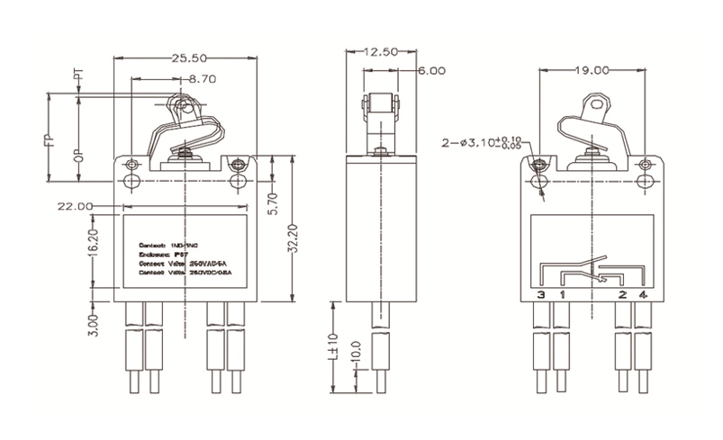 G11 Series 0.5A 250VDC Sealed Waterproof Low Voltage Limit Micro Switch 14 G11 Sealed DPDT Limit Micro Switch
