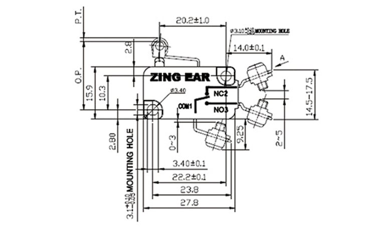 G5T16-FZ200A05 Plunger Roller Lever Microswitch