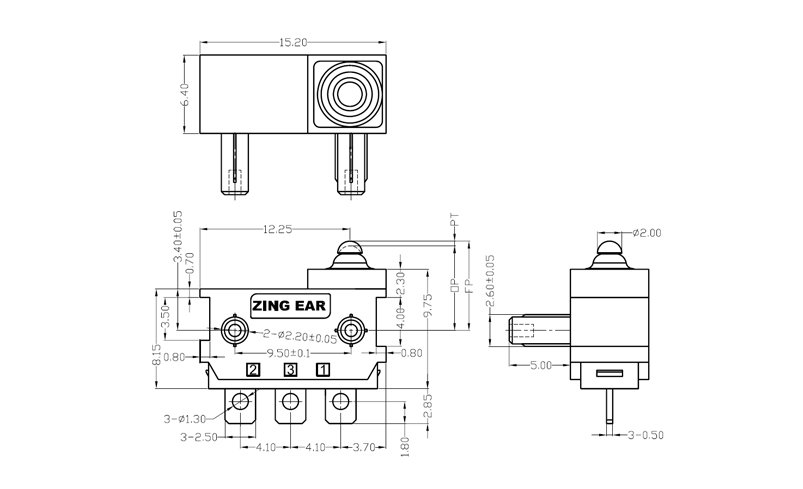 G303-130K00A6 ENEC UL SPDT Right Side Position Micro On Off Micro Limit Switch