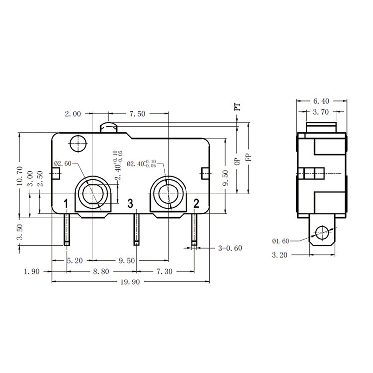 G605 150S00A Solder Terminal Miniature Pin Plunger Micro Switch 4