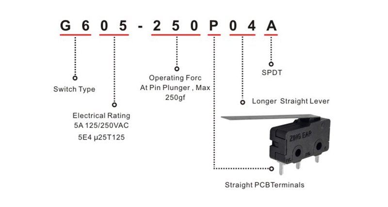 G605-250P04A 1 Precision Microswitch