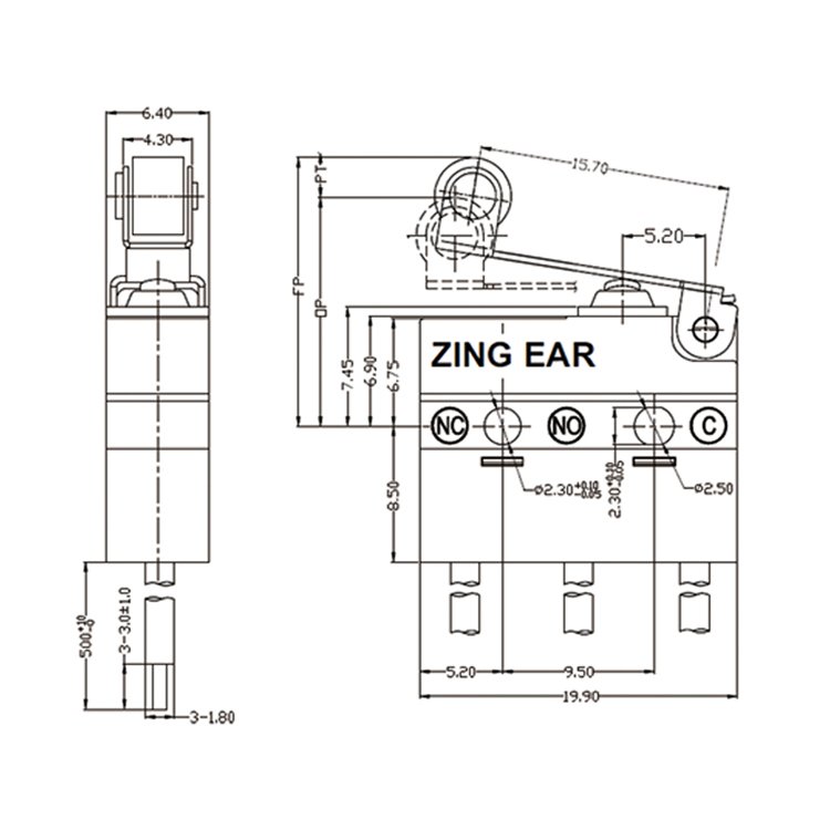 water proof micro switch lever