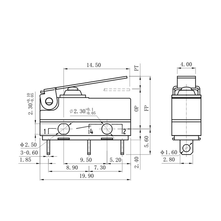 G905-200S02D1 Long Lever Mini SPDT Micro Switch