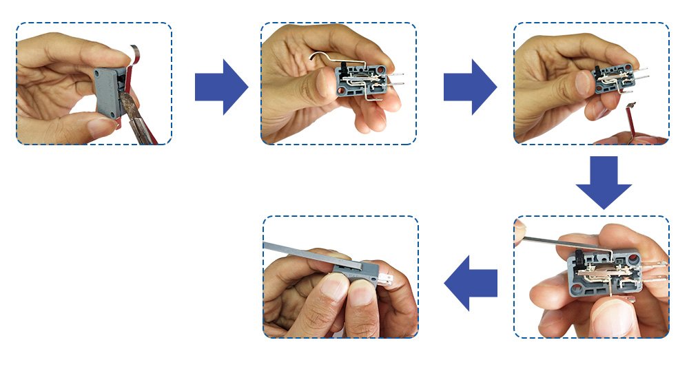 How to change microswitch micro switch lever? How to change microswitch micro switch lever?