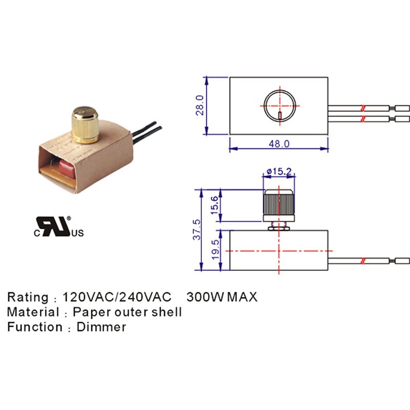 Zing Ear ZE-03 300W MAX120 250VAC LED Dimmer Switch