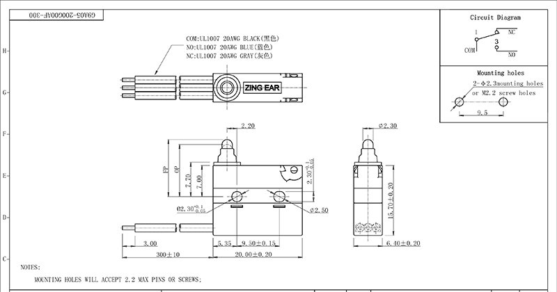 micro switch long plunger