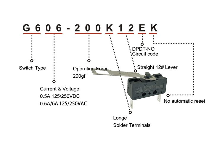 G606-200K12EK micro switch (15) Snap Action Micro Switch