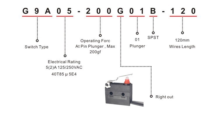 Weatherproof Snap Action Lever Micro Switch