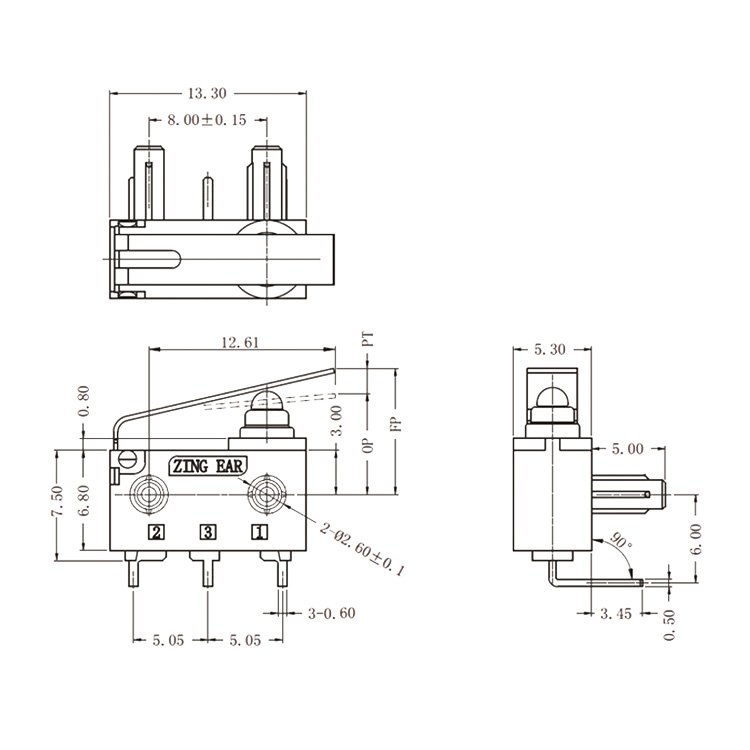 G303 130L02A53 PCB Waterproof 3A 12 Volt Micro Switch 7