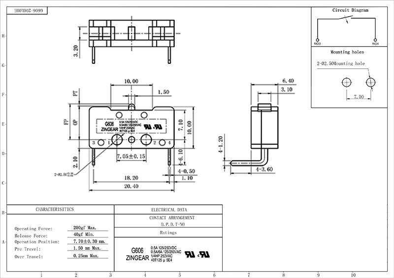 normally open micro switch