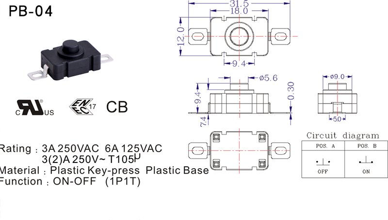 Push Button Switch on off push button switch