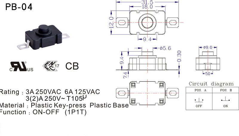 on off push button switch