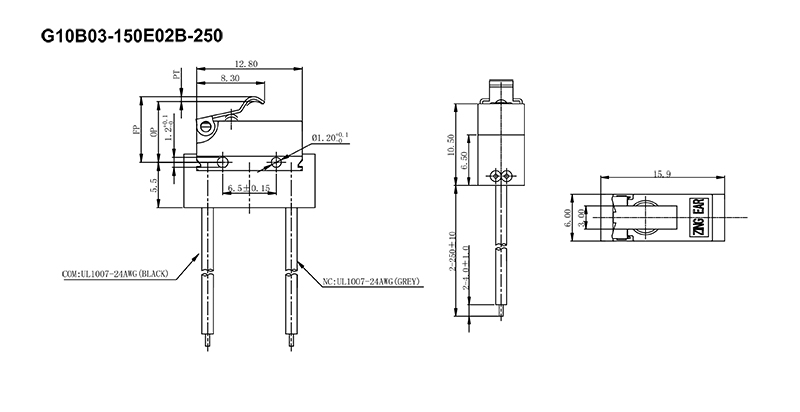 G10B03-150E02B mini microswitch (10) Subminiature micro switch