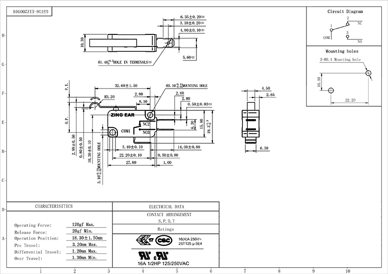 Club Car Part Micro Switch