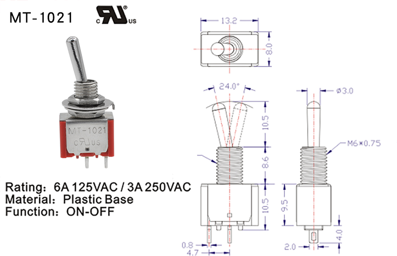 Toggle Switch Drawing