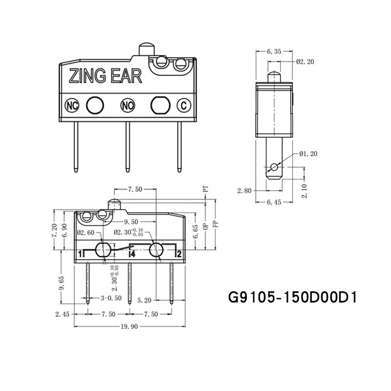 Micro Switch SPDT Dust Proof 5A 250VAC T125 9