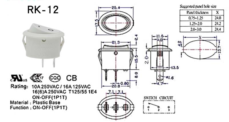 Lamp Rocker Switch