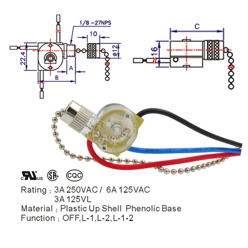 Pull Chain Switch For Celling Fan