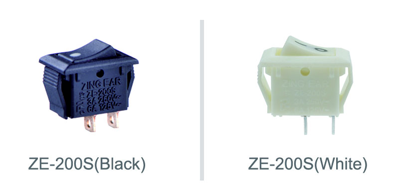 ZE-200S onoff Small White Rocker Switch (221) LED Rocker Switches