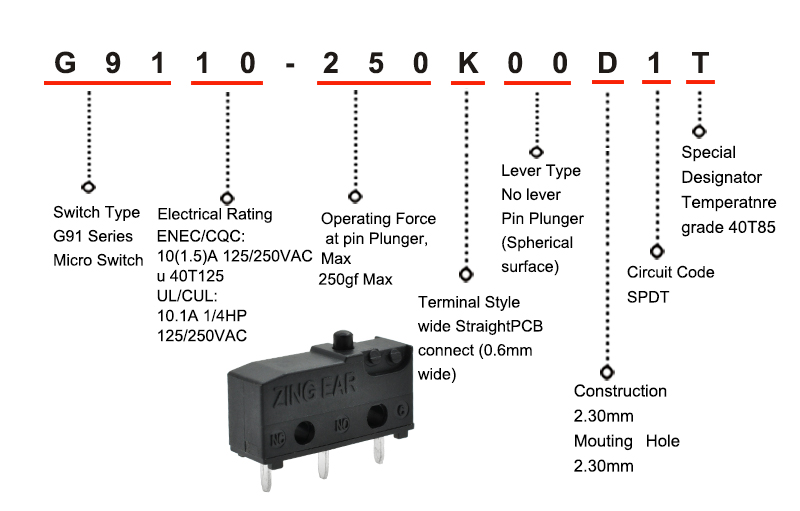 G9110-250K00D1T switch item explain
