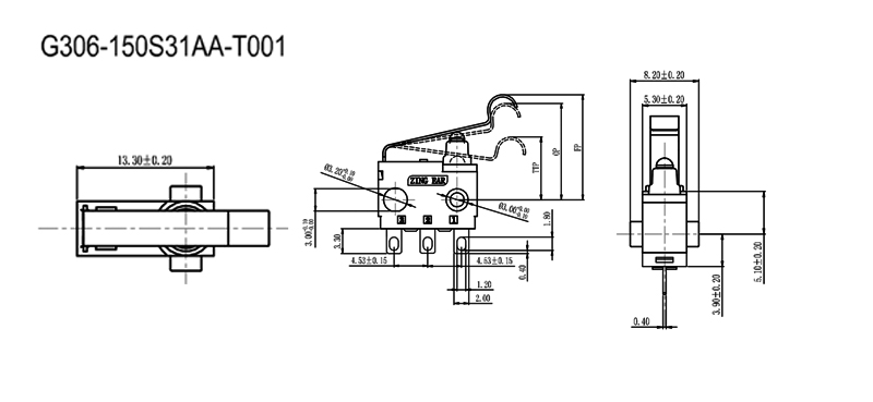 Miniature Snap Action Switch Drawing