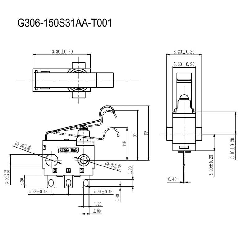 G306 Miniature Snap Action Switch Simulated Roller Lever IP67 (9)