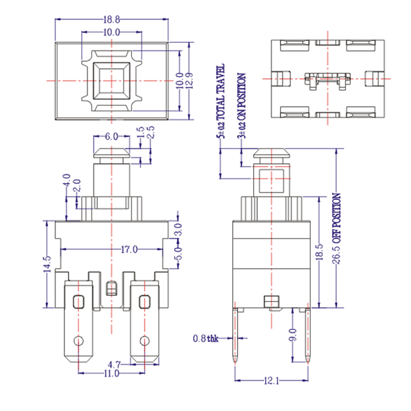 Normally Closed Push Button Switch 2P1T Picture 5