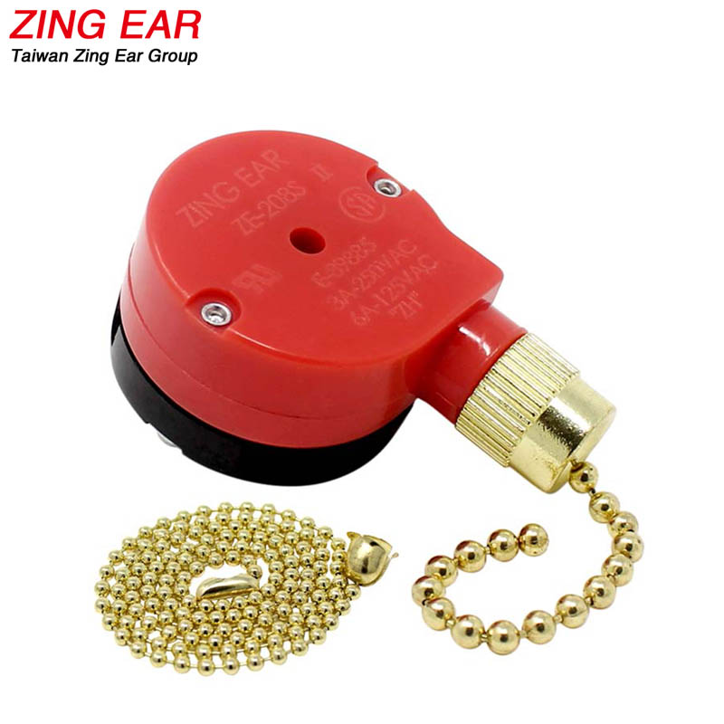 Zing Ear Ceiling Fan Switch Pull Chain 3 Speed 4 Wire 3A 6A