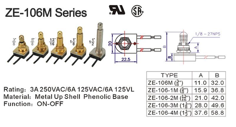 ZE-106M Rotary Switch Drawing