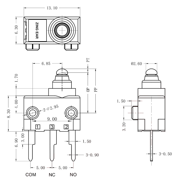 Small Micro Switch IP67 Water Proof 48VDC Replace for Marquardt Alps 1