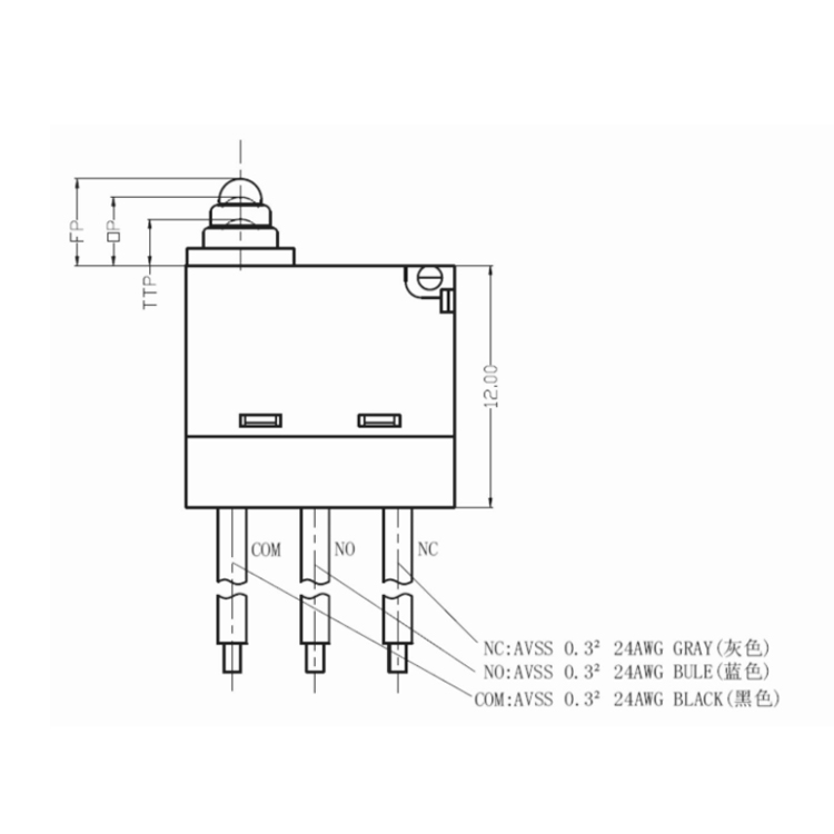 Micro Switch T85 5E4 Plunger Waterproof Snap Microswitch 0.1A 48VDC 1