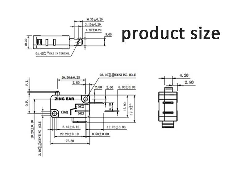 Micro Roller Switch Normally Closed 16A T125 Free Sample (2)