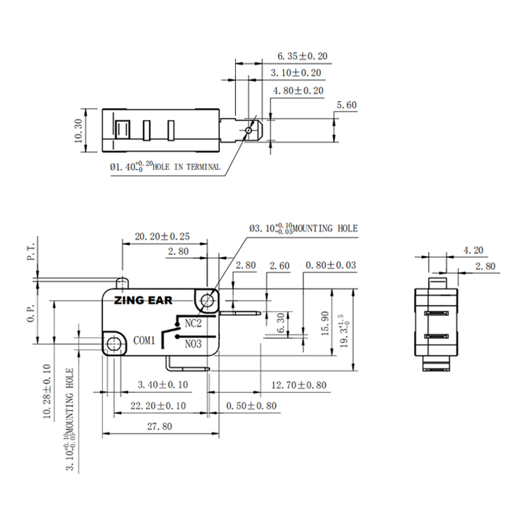 Micro Roller Switch Normally Closed 16A T125 Free Sample 9