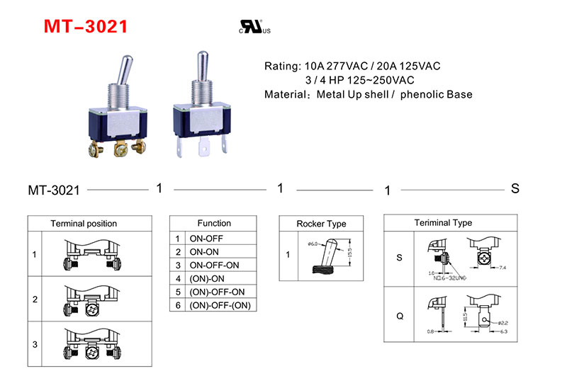 MT-3021 Toggle Switch Ordering Introduction