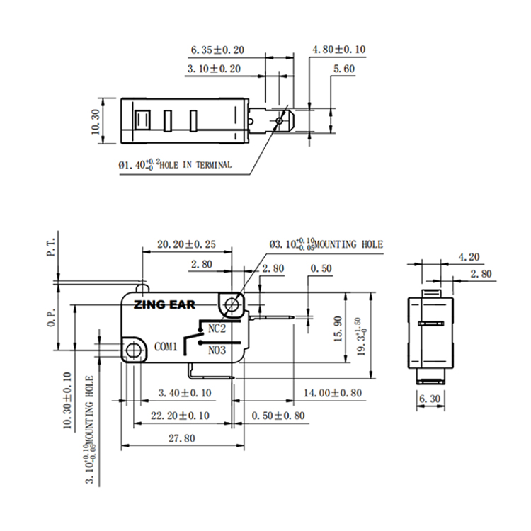 5E4T125 Micro Switch SPST Normally Close For Microwave 1