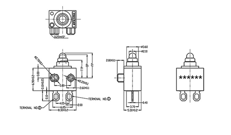 Silent-Micro-Switch-NC-Waterproof-&-Subminiature-drwaing