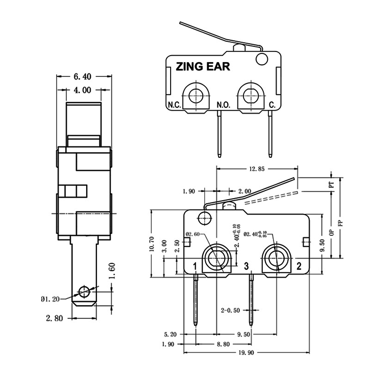 T125 5E4 Switch Micro 5 A SPST NO 1