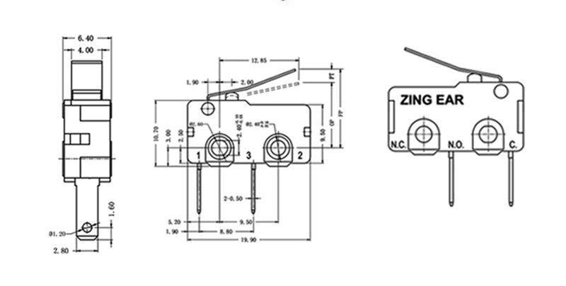 The Drawing of G605 T125 5E4 switch