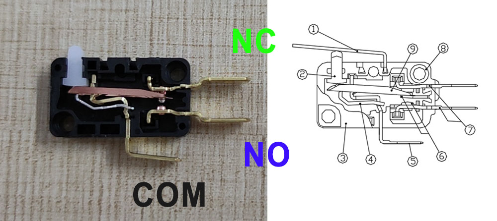 micro switch wire illustration