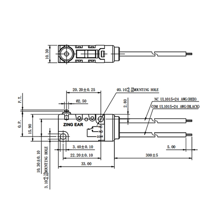 40T85 5E4 Switch NC Waterproof IP67 0.1A 1