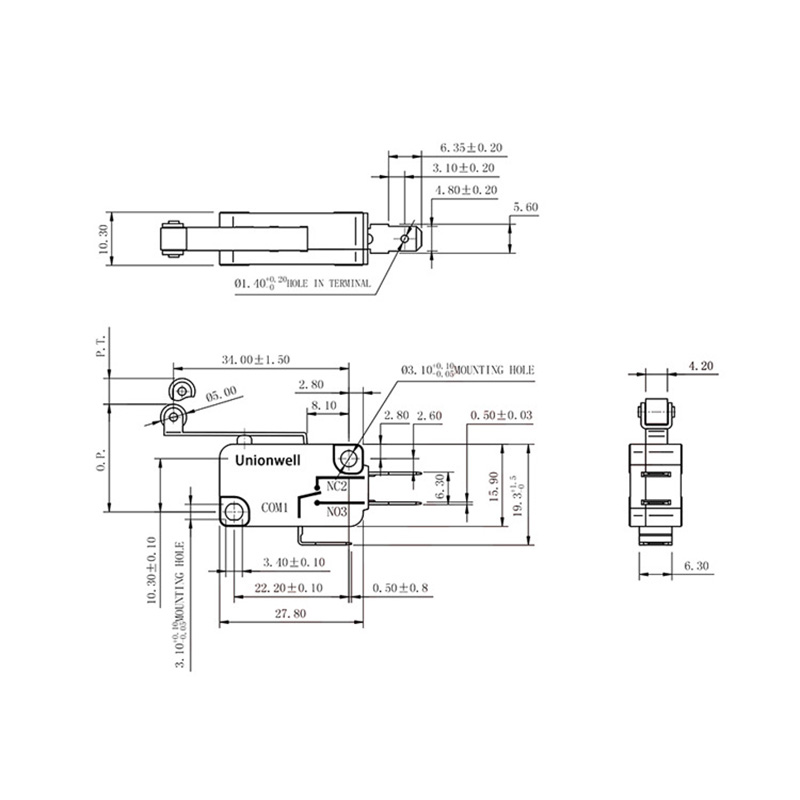 Micro Switch V 156 1C25 Replacement With Roller Lever 2