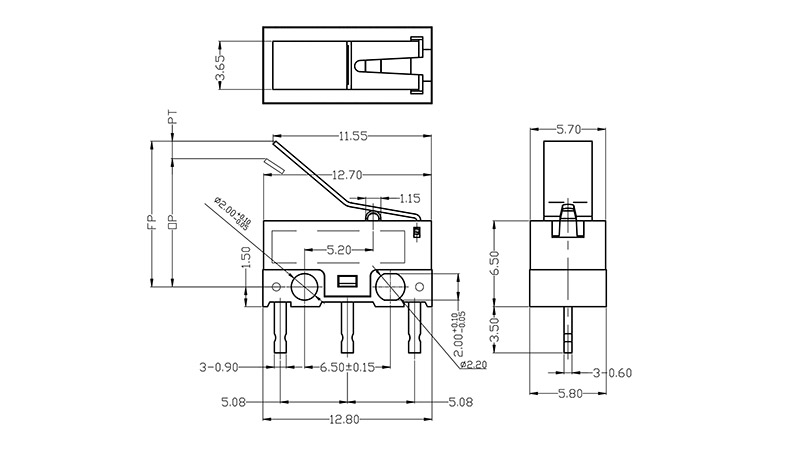 G1003-150P25A wireless microswitch drawing