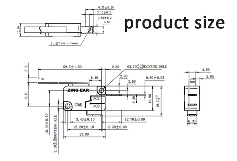 G5T16-D2C200A03-620 microswitch drawing