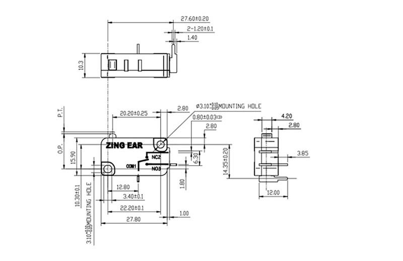 G5T16-L1P200 micro switch drawing (2)